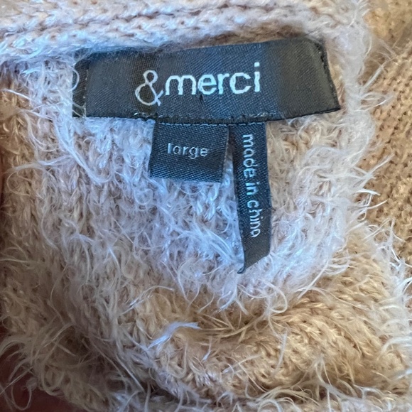 &merci Women's Rose soft and fuzzy chunky sweater, knot twist, Size Large - Picture 4 of 10